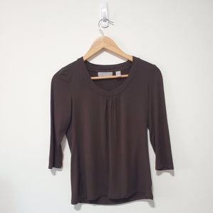 Liz Claiborne | Basic Brown Long Sleeve Top